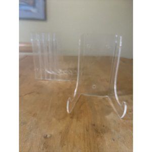 Acrylic Plate/display Stands 5.5in  Tall with Holes Wall Mount set/6